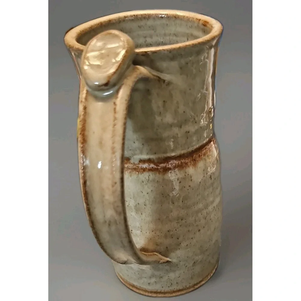 Handmade Studio Art Pottery Stoneware Vase Jug Signed P 7